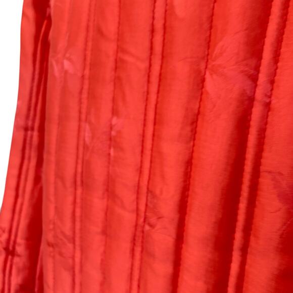 Retro Salmon Pink Embroidered Floral Satin Silk Kimono Puffy Jacket Size Small - Picture 11 of 16